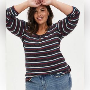 Torrid Super Soft Plush Henley Long Sleeve Tee-3X